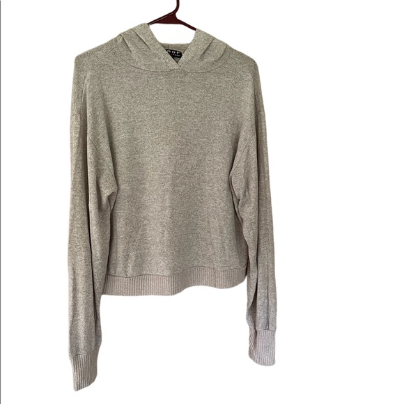 Poof Cotton Blend Cream Hoodie Sweater Size M - Picture 10 of 10